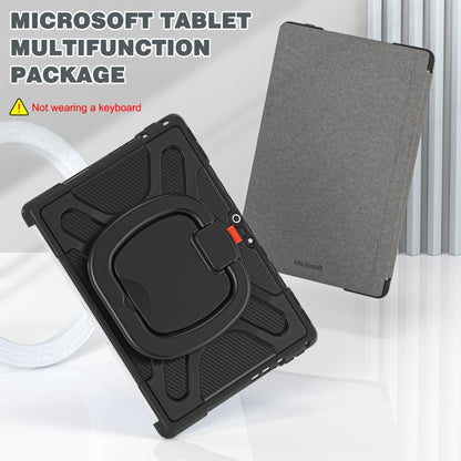 Black tablet case with circular ring grip and rear protective shell