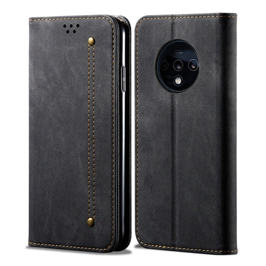 Dark denim flip phone wallet case with stitched trim and camera cutout
