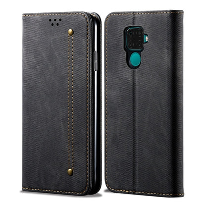 Dark denim flip phone wallet case with camera cutout and stitched edge