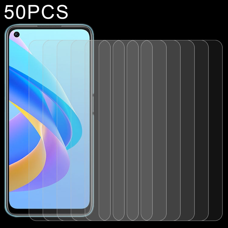 Tempered glass screen protector set with 50 pieces, curved 2.5D fit for phone screen