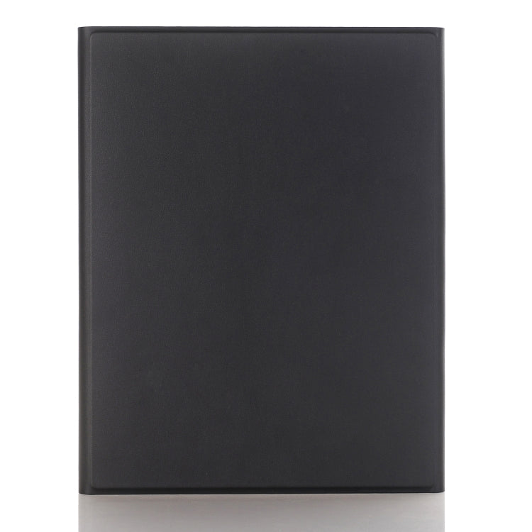 Black tablet leather-style cover folio case, front view with smooth exterior panel