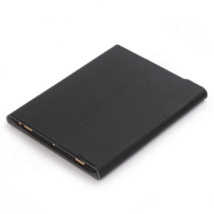Black folio tablet case with slim profile and protective cover flap