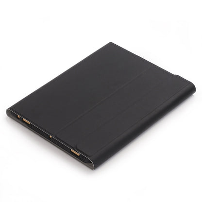 Black folio tablet case with slim profile and protective cover flap