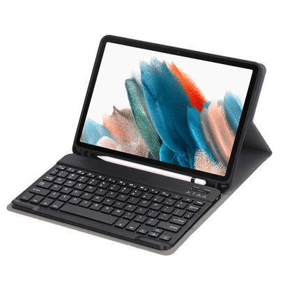 Black tablet keyboard folio case with stand and keyboard extended for typing