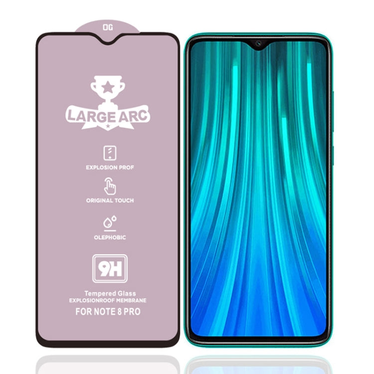 Tempered glass screen protector set with curved large-arc fit for phone screen
