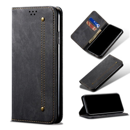 Denim texture flip leather phone case for Xiaomi Redmi Note 11S/11 (black)