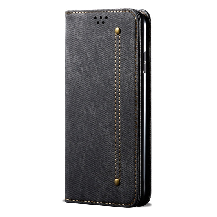 Denim texture flip leather phone case for Xiaomi Redmi Note 11S/11 (black) close view
