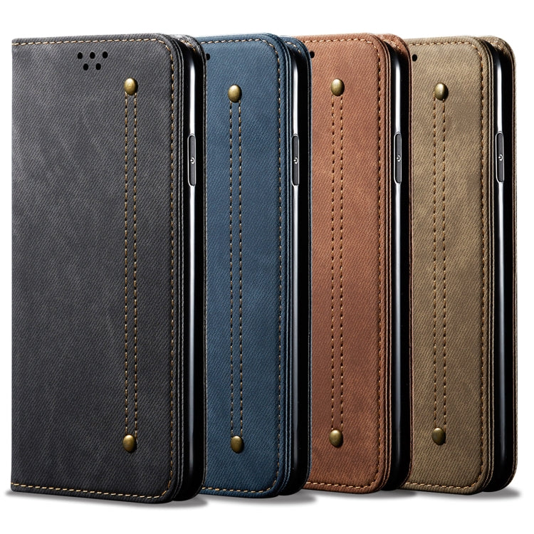 Denim texture flip leather phone cases for Xiaomi Redmi Note 11S/11 in multiple colors
