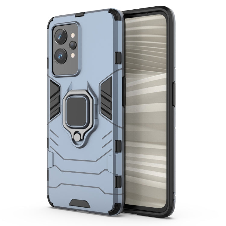 Shockproof phone case with ring holder, dual-layer PC+TPU, open-screen view