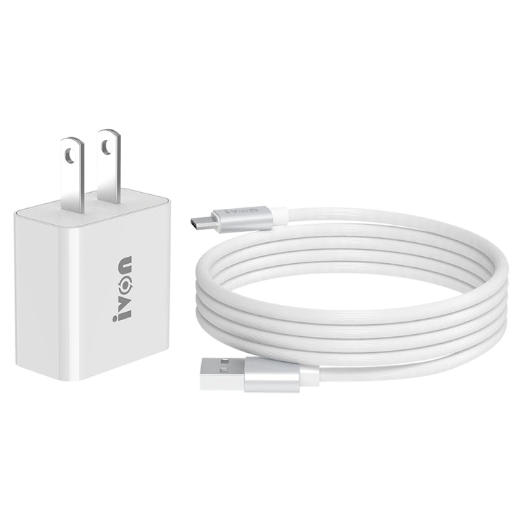 White 2-port travel USB charger with attached 1m USB to Micro USB cable