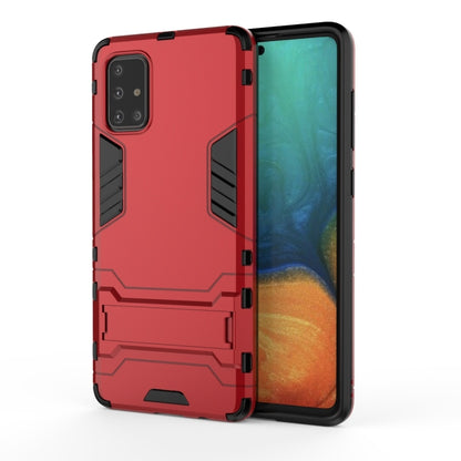 Red shockproof phone case with TPU bumper and built-in holder for everyday protection