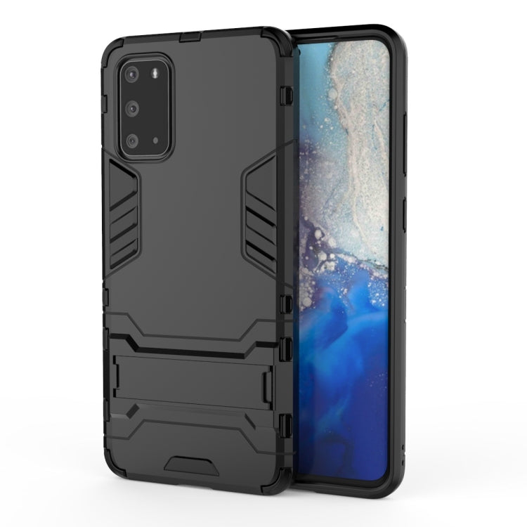 Rugged shockproof phone case, black with textured armor panels and cutouts