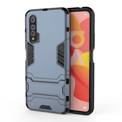 Rugged shockproof phone case, light blue with textured armor panel details