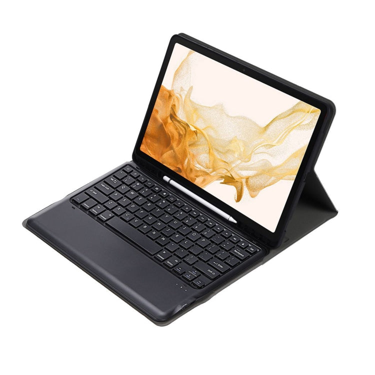 Black split Bluetooth keyboard leather case with angled tablet stand