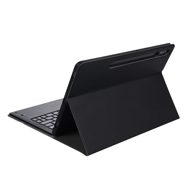 Black Bluetooth keyboard leather case with front cover stand and keyboard