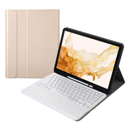 Beige split Bluetooth keyboard leather case with folding stand and keyboard