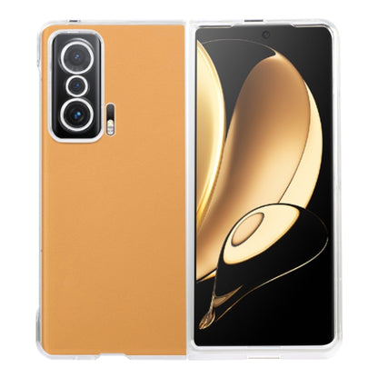 Transparent fold PC phone case for Honor Magic V, orange back and camera cutouts