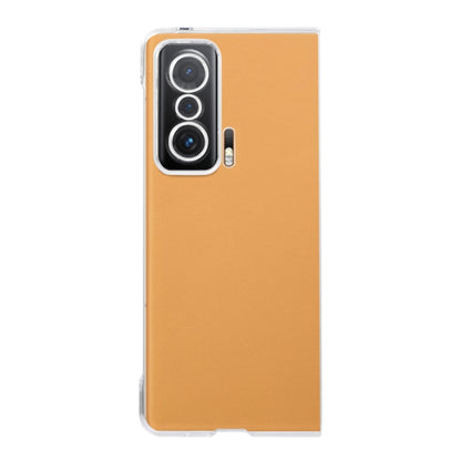 Transparent fold PC phone case for Honor Magic V, orange back with camera cutout