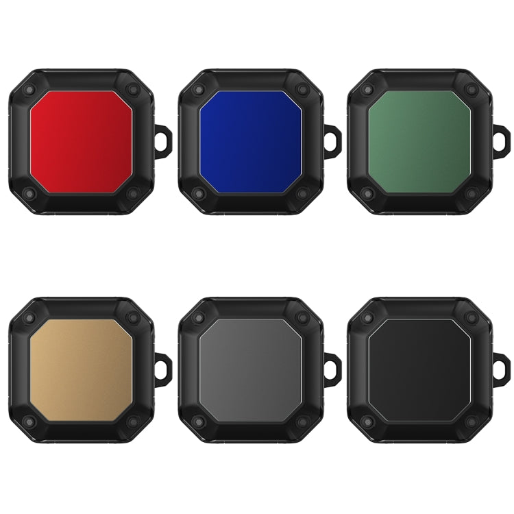 Mecha earphone protective case with hook, octagonal hard shell in multiple colors