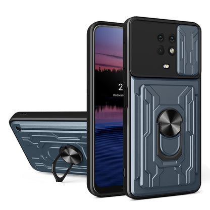Dark gray sliding camshield card case with camera shield and ring holder