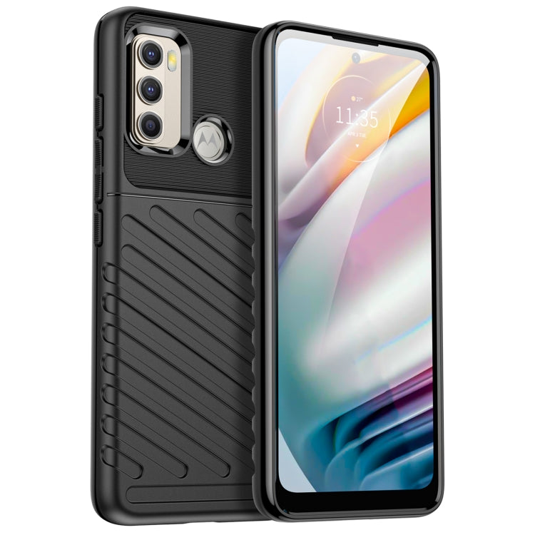 Black rugged TPU phone case with textured grip, raised camera edges, cutouts for ports