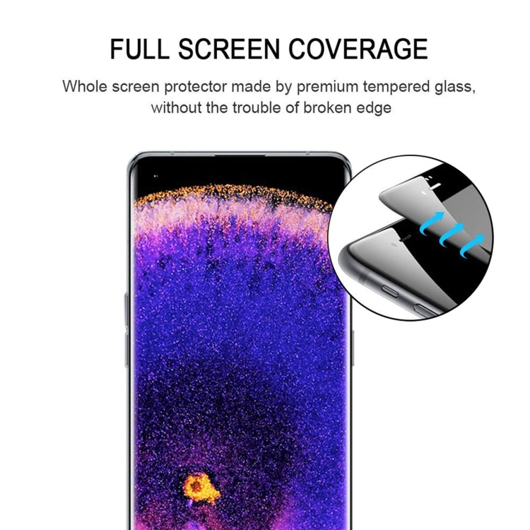 Full-screen tempered glass screen protector with close-up curved edge detail