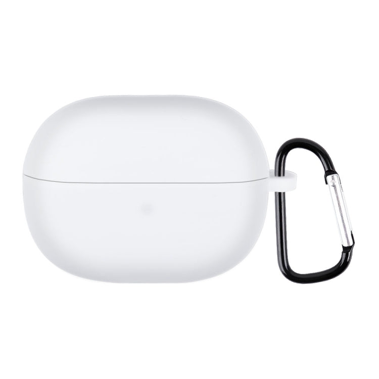 White silicone earphone case with hook, rounded shell for Redmi Buds 3 Lite