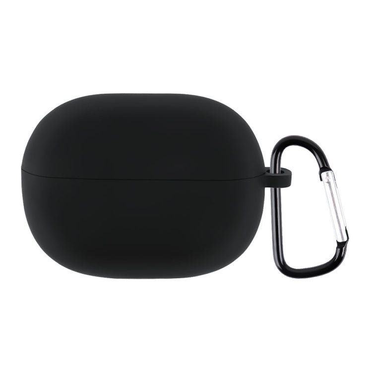 Black silicone earphone case with hook, rounded shell for Redmi Buds 3 Lite