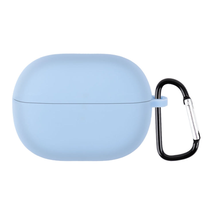 Light blue silicone earphone case with hook, rounded shell for Redmi Buds 3 Lite