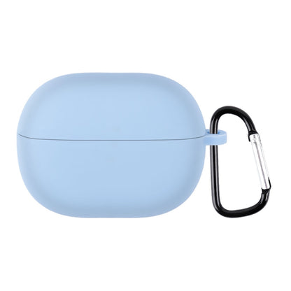 Light blue silicone earphone case with hook, rounded shell for Redmi Buds 3 Lite