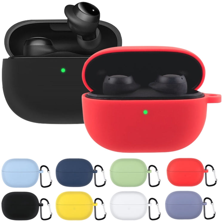 Assorted silicone earphone cases with carabiner hooks, rounded lids for Redmi Buds 3 Lite