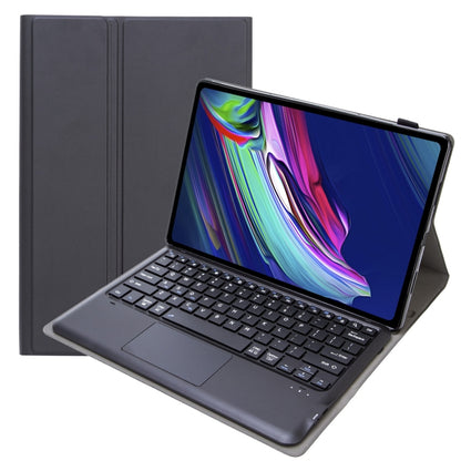 Detachable Bluetooth keyboard tablet case with dark cover and built-in touchpad