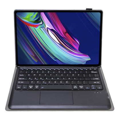 Detachable Bluetooth keyboard tablet case showing full keyboard layout and trackpad
