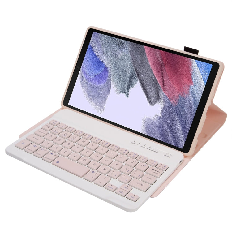Pink detachable Bluetooth keyboard case with folio stand and detachable keyboard for tablet