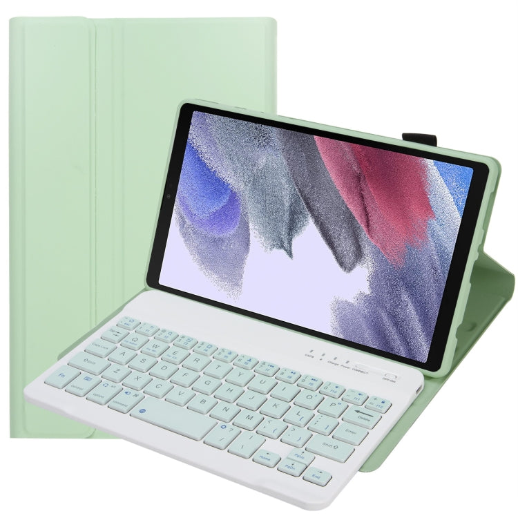Light green detachable Bluetooth keyboard case with folio stand for Galaxy Tab A7 Lite 8.7