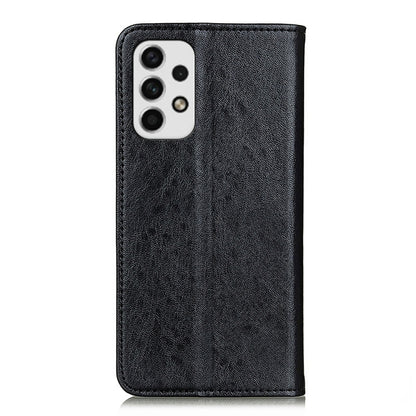 Magnetic flip leather phone case, black, camera cutout on back