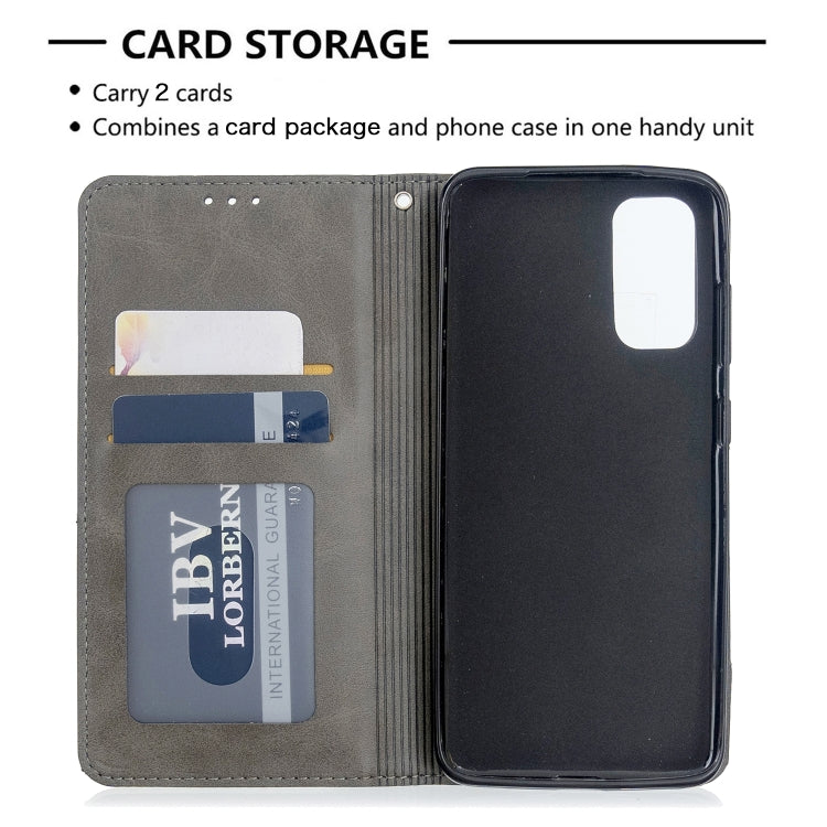 Grey leather wallet phone case with card slots and interior phone pocket