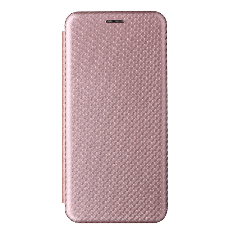 Pink flip phone case with carbon-fiber texture, slim profile