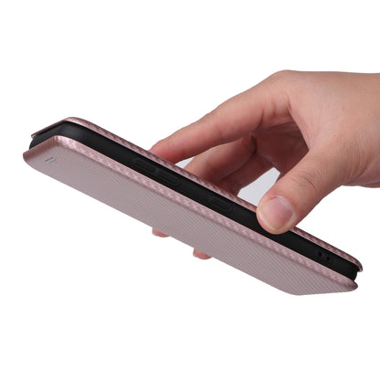 Pink magnetic flip phone case opening with textured PU cover edge