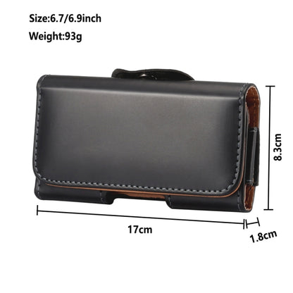 Black glossy phone case with front flap and side cutout, hanging holder on back