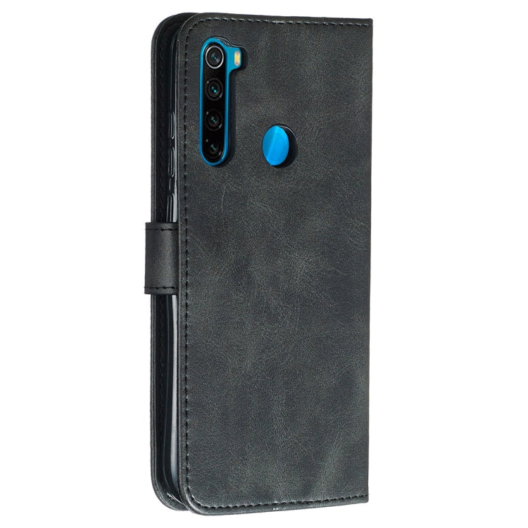 Black PU leather flip phone case with camera cutout and magnetic side tab