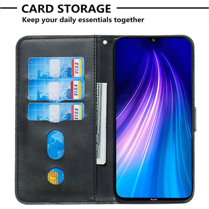 Black PU leather wallet phone case with card slots and phone window holder