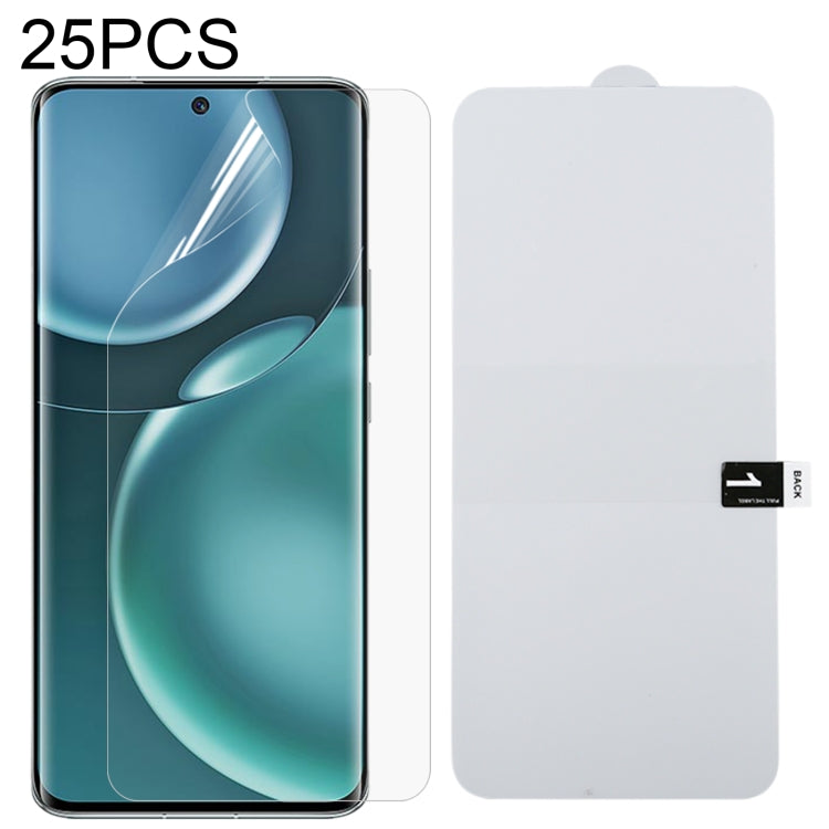 25-piece full-coverage hydrogel screen protector set with clear film panel for phone