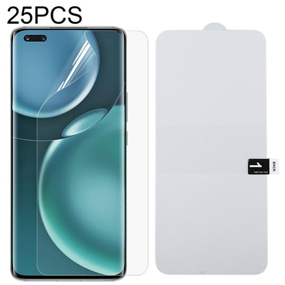 25-piece full-coverage hydrogel screen protector set with phone front and spare film