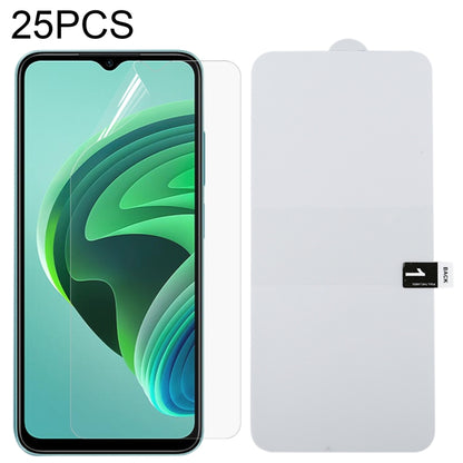 25-pack full-screen hydrogel screen protector film, clear rounded sheet with cutout