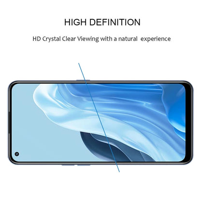 Tempered glass screen protector with clear front coverage over smartphone display