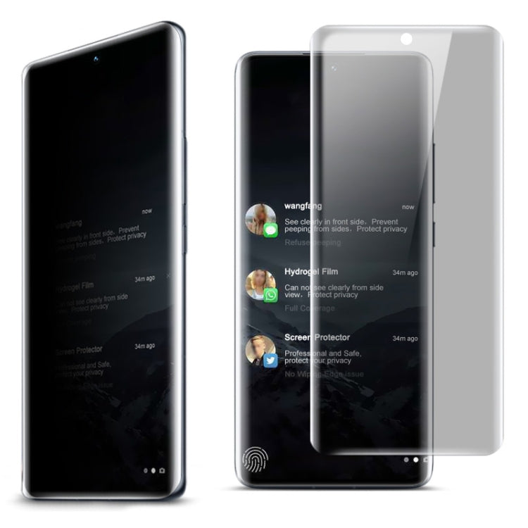 Curved privacy screen protector film for Xiaomi phone, anti-peek overlay visible