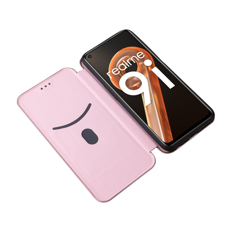 Pink magnetic flip phone case with smooth front cover and soft closure