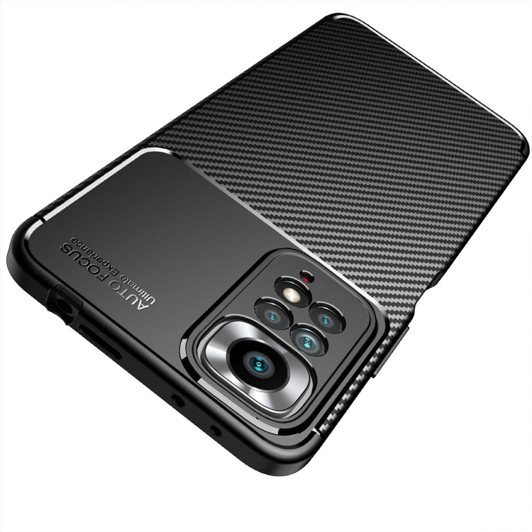 Black carbon-fiber textured TPU phone case with reinforced camera lens frame