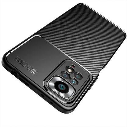 Black carbon-fiber textured TPU phone case with reinforced camera lens frame